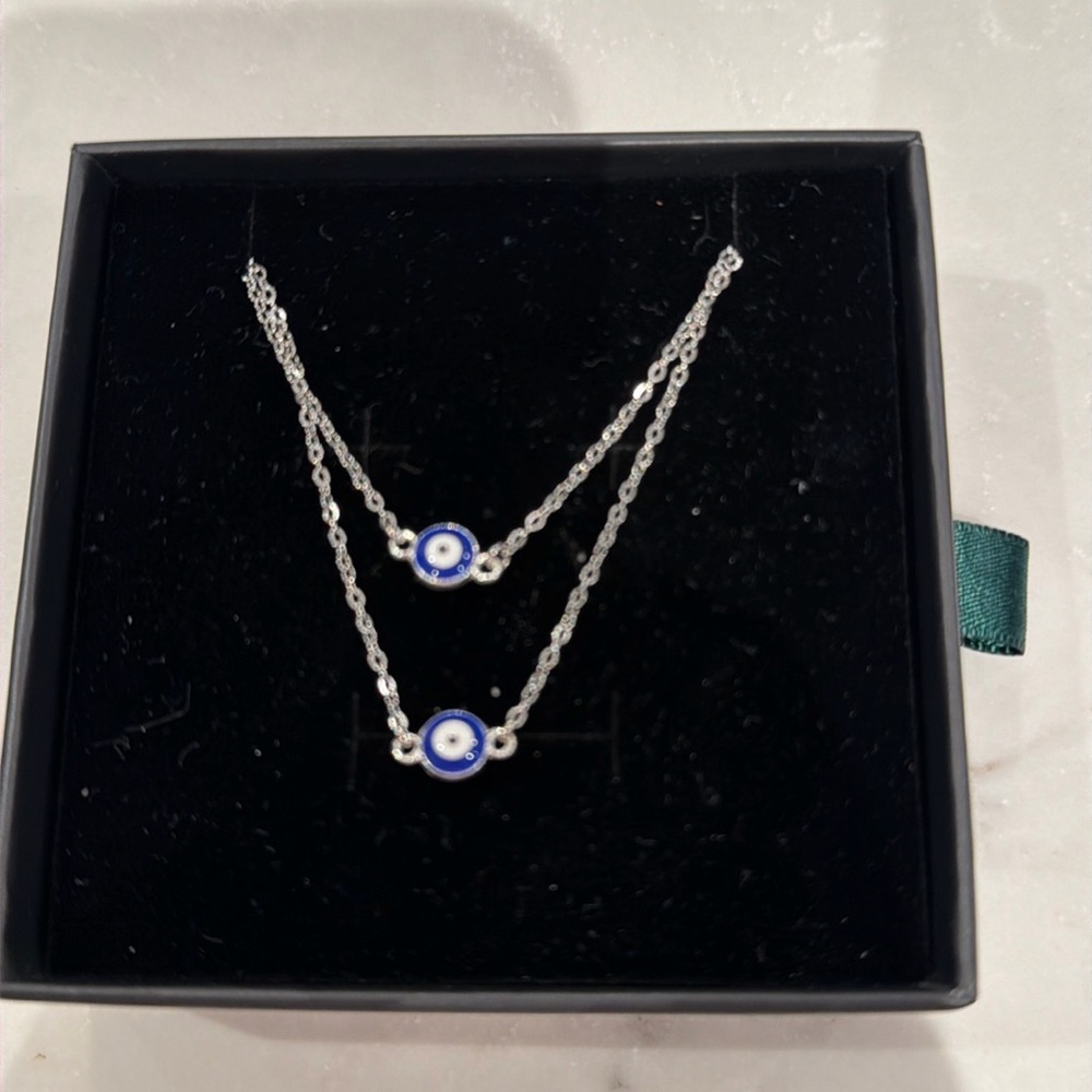 2 silver evil eye bracelets - brand new from custom collective